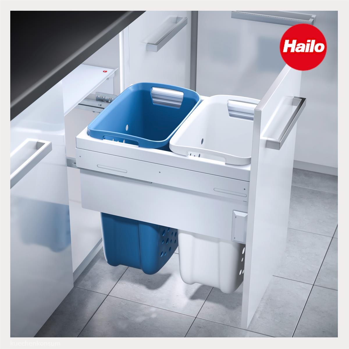 Hailo Wäschesammler 3270461 Laundry Carrier 45 Einbau Wäschekorb 66 Liter Blau