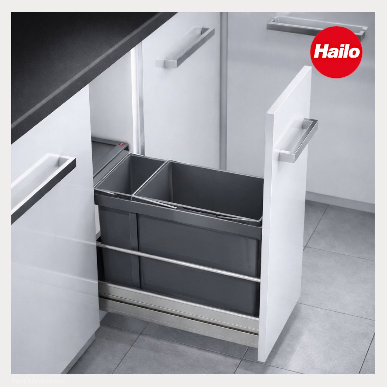 Hailo Abfallsammler 3669111 AS Tandem 24 + 7.5 Liter dunkelgrau