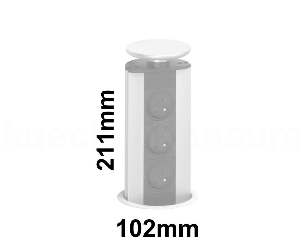 Schulte EVOline Port 03.013 versenkbare Steckdose Charger 2 VDE + 2 USB Edelstahl