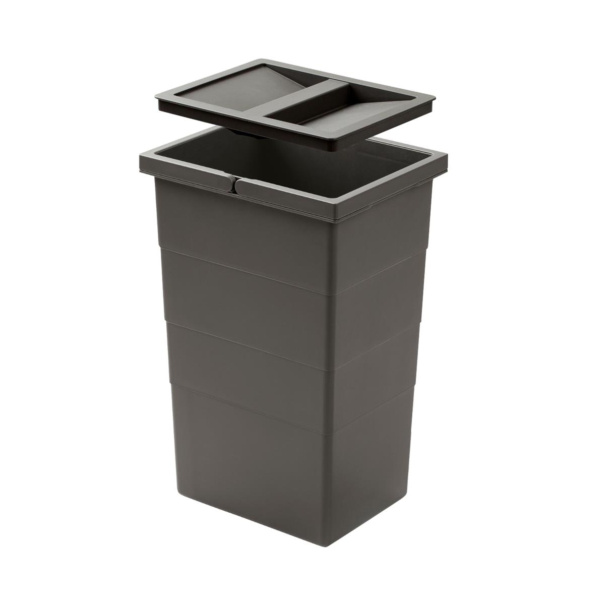 Hailo Inneneimer 1220359 mit Deckel dunkelgrau 13 Liter 242x192x380 mm