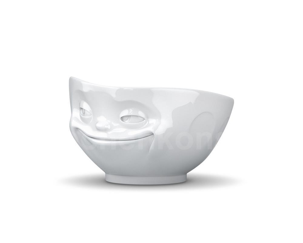 Tasse Schale 01 grinsend und 02 schmollend 500 ml weiß