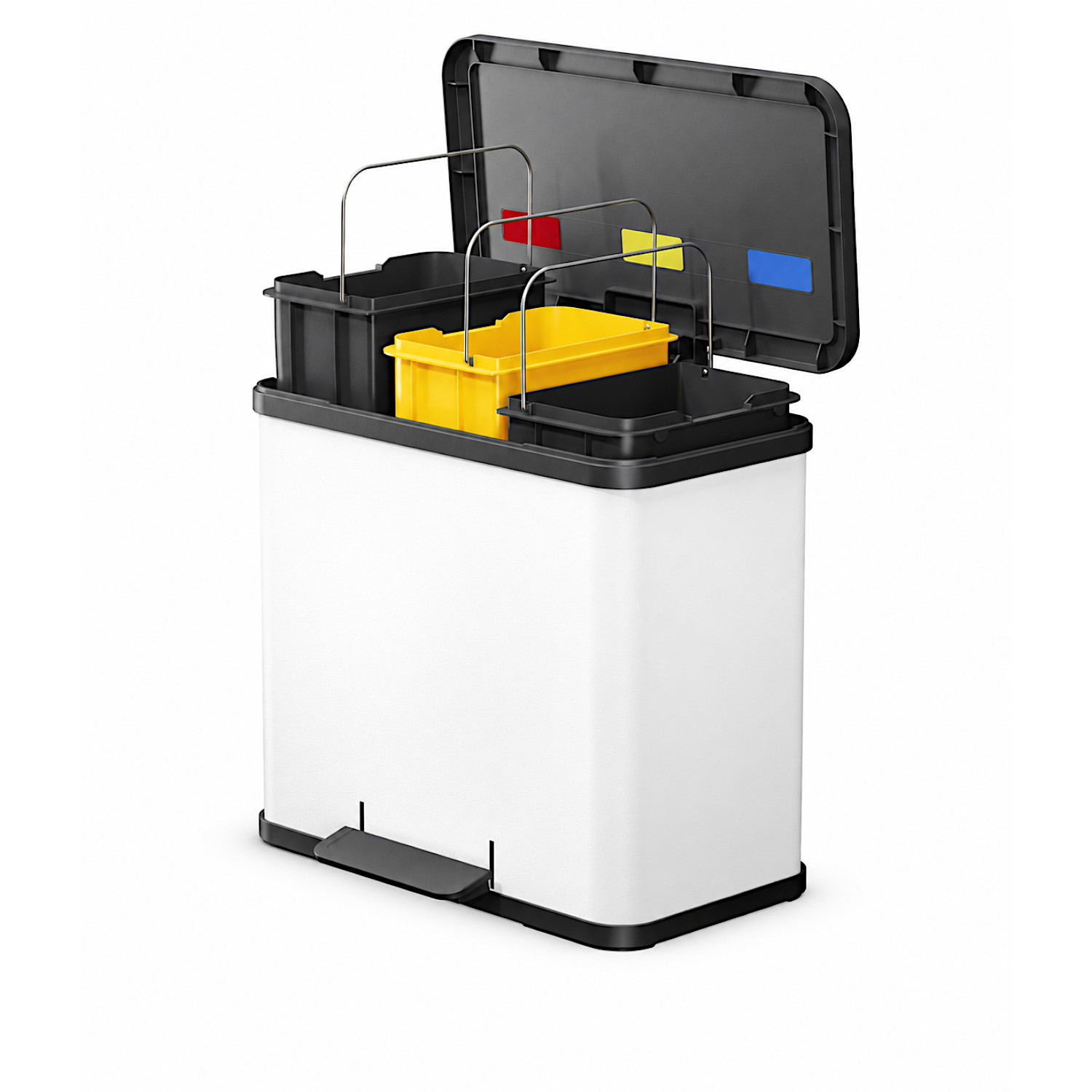 HAILO Standmülleimer 633230G Öko trio Plus L 3 x 9 L Weiß matt