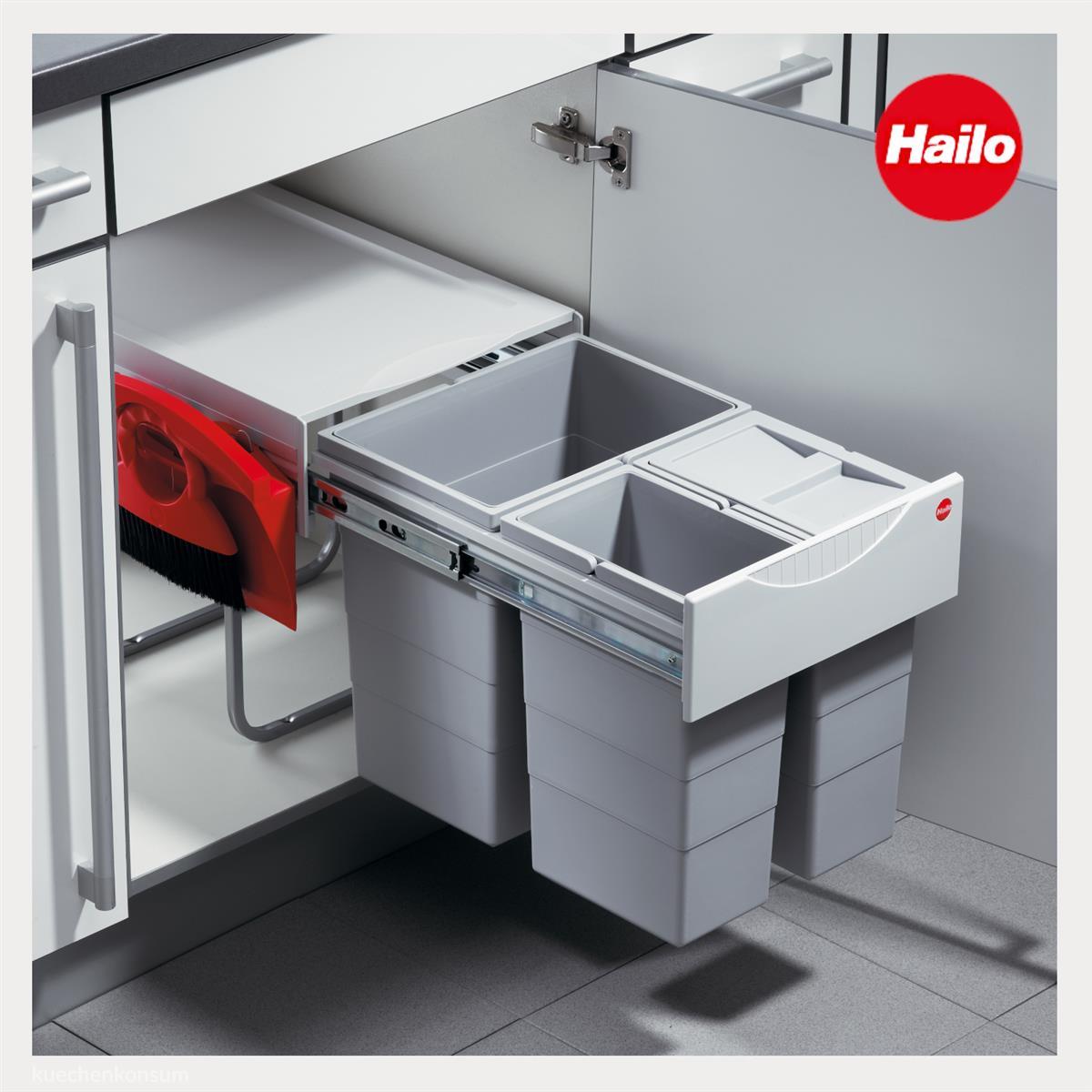 Hailo Abfallsammler 3642231 TR Swing Raumspar-Tandem-H 2x 10 + 20 Liter