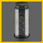 Schulte EVOline PowerPort 3fach + Schalter LED grün Schwarz/Silber