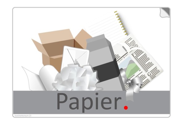 Aufkleber Papiermüll 9984109 für Abfallsammler und Deckel 100 x 60 mm