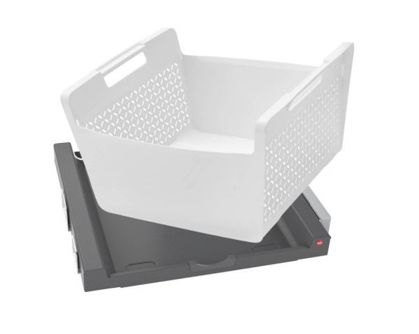 Hailo Laundry Area Universaltablar 3272002 Ordnungsmodul mit Wäschekorb weiß 16er